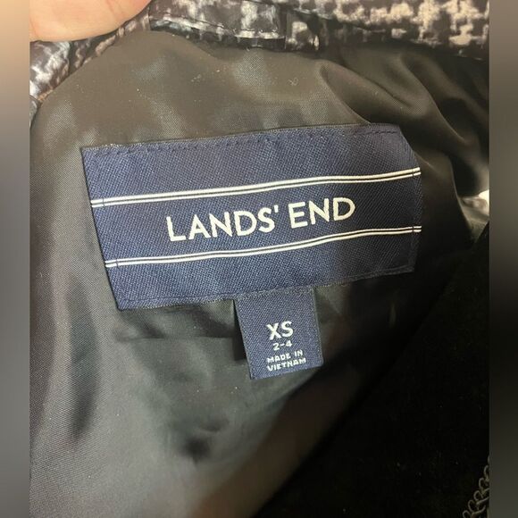 NWOT LANDS END QUILTED PUFFER ZIP UP VEST PATTERNED BLACK AND WHITE WOMENS XS - Picture 7 of 7